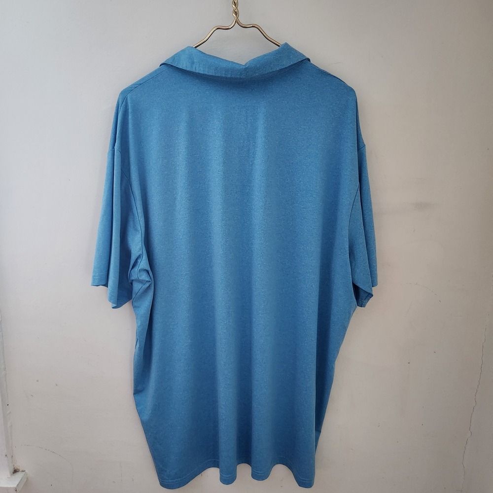 Mens Blue Heathered Polo Shirt Casual Short Sleeve Size 3XL - Picture 4 of 4